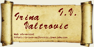 Irina Valtrović vizit kartica